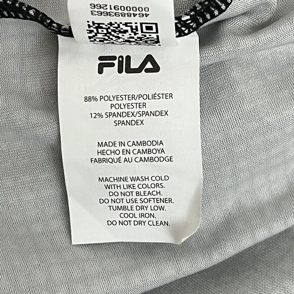 Fila Tank Top Racerback Sports Athletic Activewear Wicking Stretch Black & White - Picture 5 of 15